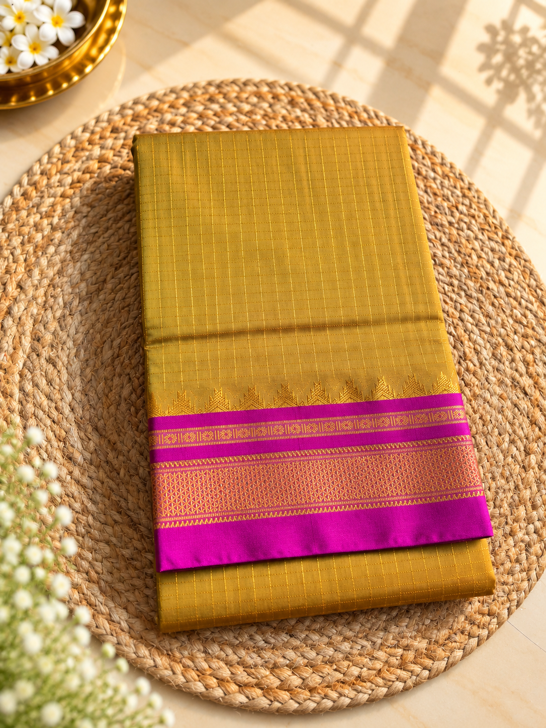 Ilkal - Small Jari Checks - Silk Cotton