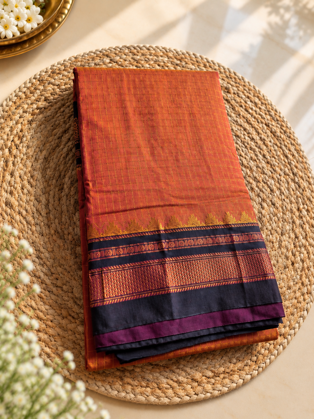 Ilkal - Small Jari Checks - Silk Cotton