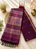 Premium Silk Linen - Paithani Pallu