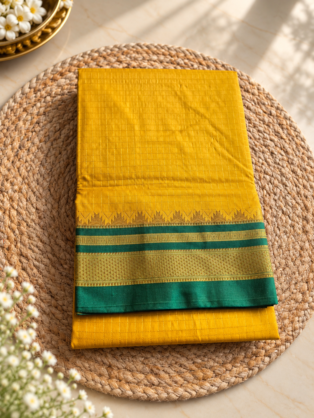 Ilkal - Small Jari Checks - Silk Cotton