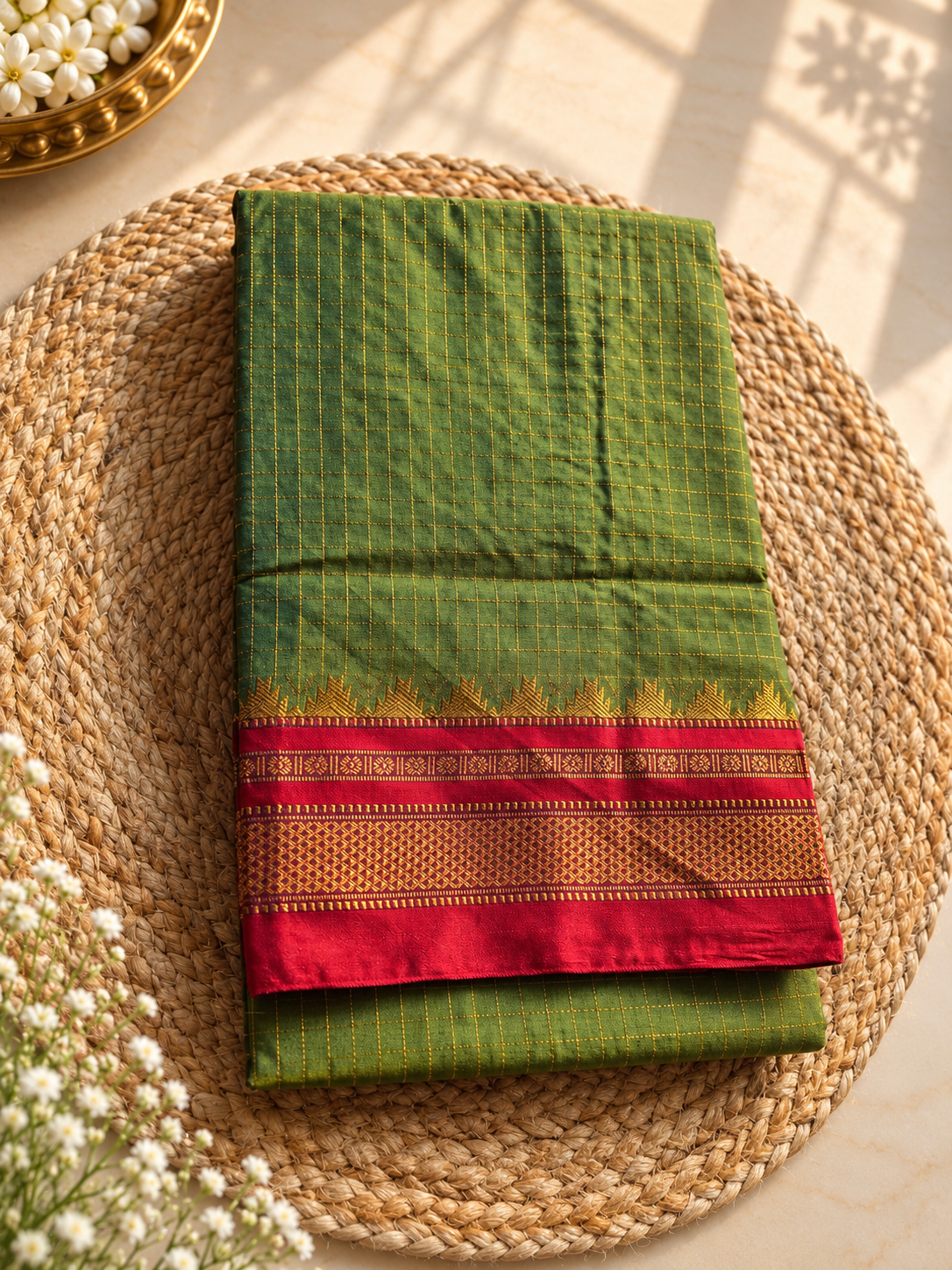 Ilkal - Small Jari Checks - Silk Cotton