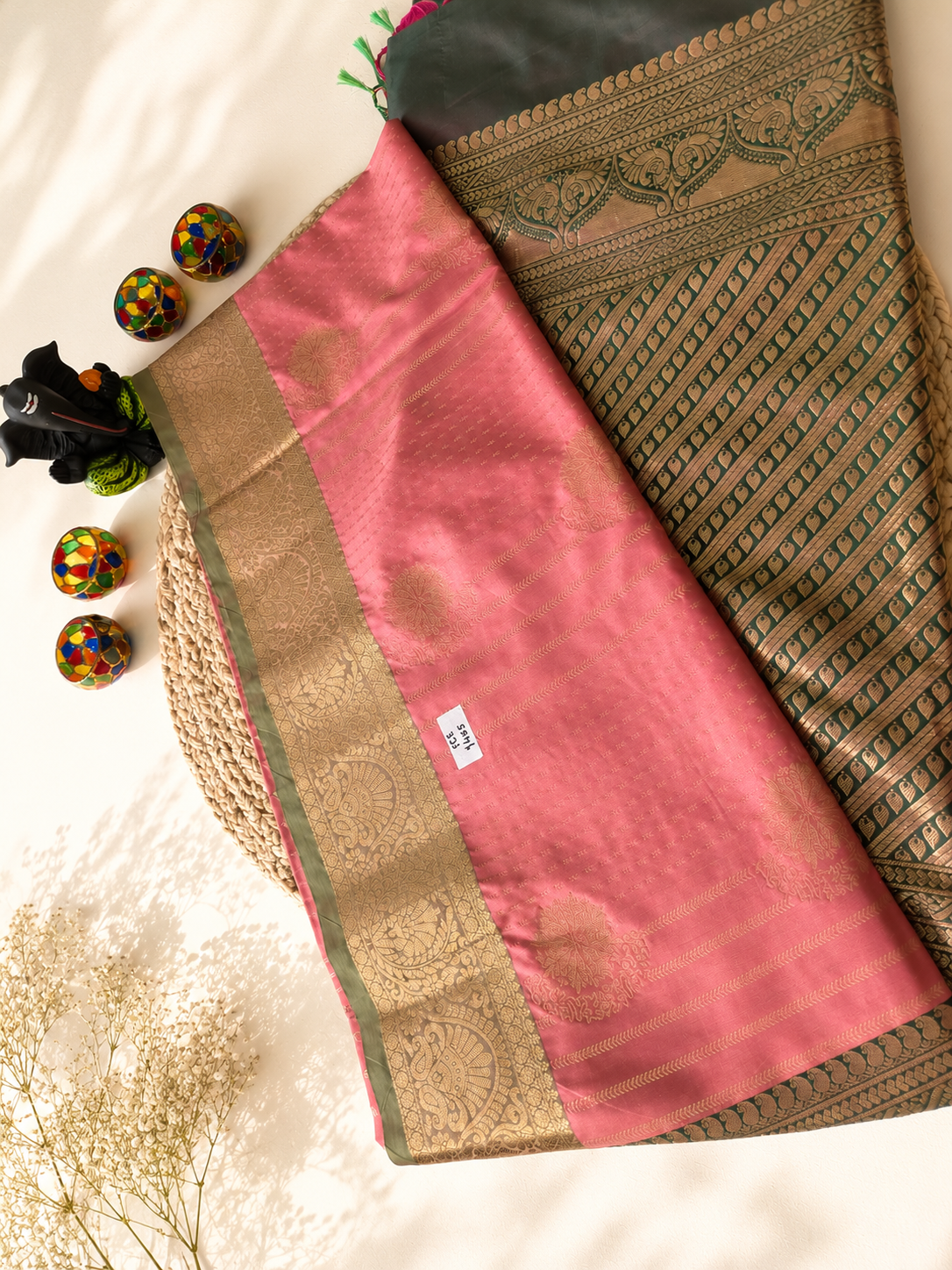 Kanjeevaram Soft Silks | Striped Alt Butti